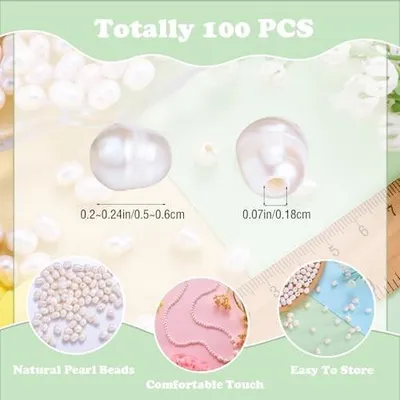 Productafbeelding van 100 Stuks Verswater Parel Kralen voor Sieraden
