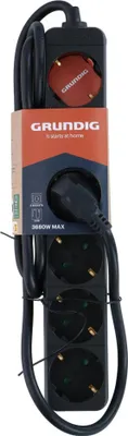 Immagine prodotto di Grundig presa multipla 6Fach 16A/250V - presa di corrente 1,5M - cavo di prolunga max. 3680W - nero
