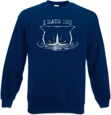 Produktbild von Urban Backwoods I Hate You Cat, Sweatshirt, Farbe: Navy, Größe: 3XL