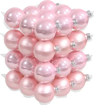 Produktbild von 36 Christbaumkugeln Glas Weihnachtskugel Kugel 57mm 5,7cm Baumschmuck Weihnachten, Farbe:rosa
