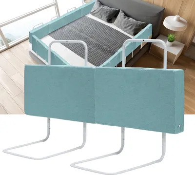 Zdjęcie produktu dla Clanmacy 2 szt. 50 cm barierki do łóżeczka dziecięcego, regulowane, z regulacją wysokości, zabezpieczenie przed wypadnięciem z łóżeczka, barierki do łóżeczka dziecięcego, dla niemowląt, małych dzieci lub osób starszych, kolor zielony