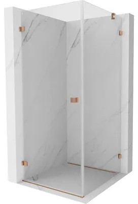 Obrázek produktu pro Mexen Lunar-B sprchový kout otočný levý 100 x 100 cm, transparentní, kartáčovaná měď - 832-100-100-65-00-L