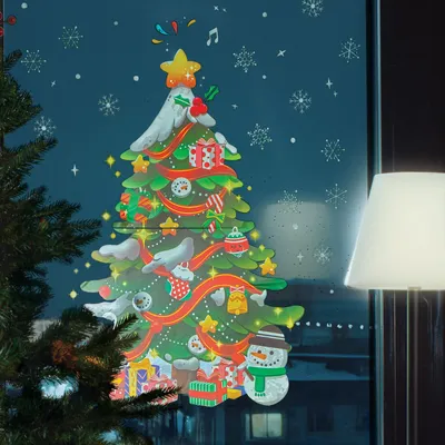 Obrázok produktu pre Sada vianočných nálepok - vianočný strom - 62 x 70 cm, Obrázok generovaný UI