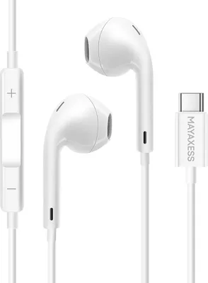 Image de Mayaxess, écouteurs filaires USB-C avec microphone pour iPhone 17 Air, blanc