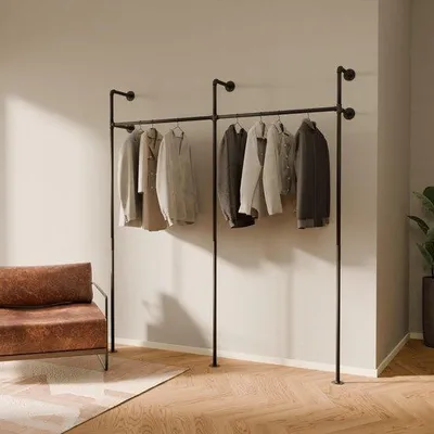 Produktbild von Industrielle Kleiderstangen für Schlafzimmer mit starken Metallrohren