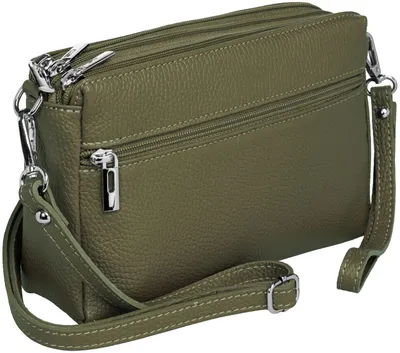 Produktbild von Caspar kleine Leder Umhängetasche Crossbody Bag elegante Damen Tasche mit 3 Fächern - CLASSIC LINE - Modell No.815 - Italy