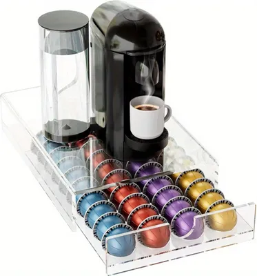 Image de INF Support Acrylique Capsules Café Nespresso Vertuo - 40 Capsules