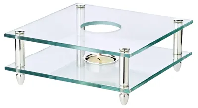 Produktbild von EDZARD Stövchen Carmen (19x19 cm) Glas & Silber - Tee Warmhalteplatte aus Glas, Kaffeewärmer mit Teelicht