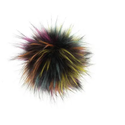 Produktbild von Pro Lana Kunstfell Pompon 12-14cm mit Druckknopf 102 rainbow