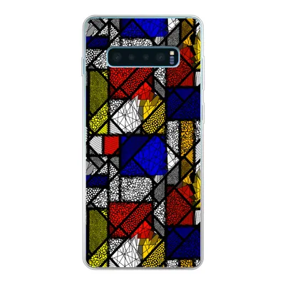 Produktbild von MuchoWow® Handyhülle Schutzhülle Hülle für Samsung Galaxy S10 Lite Mondrian - Glasmalerei - Alte Meister - Kunstwerk - Abstrakt - Malerei Silikon Softcase Handy Hülle - Schutz