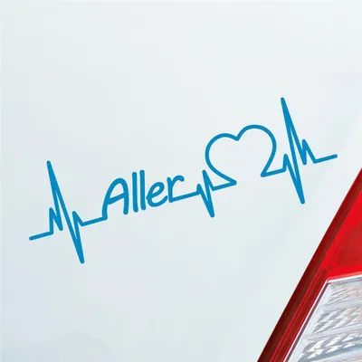 Produktbild von Auto Aufkleber Aller Herz Puls Fluss River Wasser Water Liebe Love 19x7 cm Hellblau Sticker Heckscheibenaufkleber