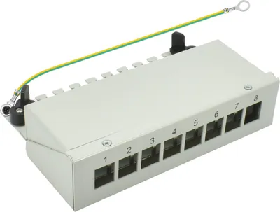 Produktbild von ProfiPatch  Patchpanel Verteilerfeld 8 Port Patchfeld für Keystone Module Desktop und Wandmontage 1HE grau