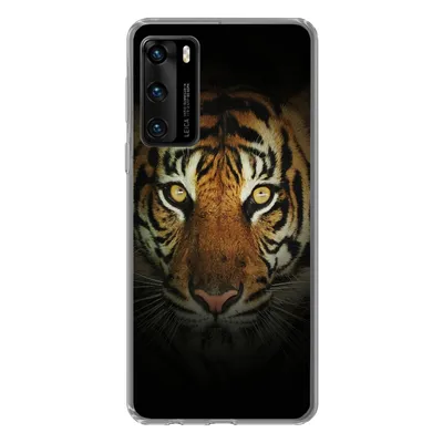 Produktbild von MuchoWow® Handyhülle Schutzhülle Hülle für Huawei P40 Tiger - Licht - Augen Silikon Softcase Handy Hülle - Handytasche