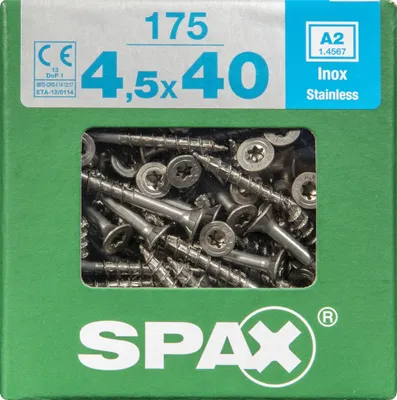 Produktbild von SPAX 4197000450406, Schraube, Edelstahl, Holz, Flachkopf, Torx, Edelstahl