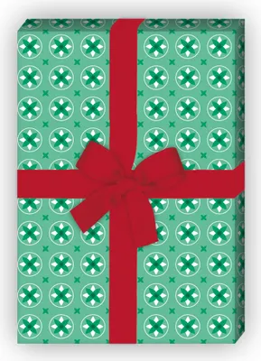 Produktbild von Grafisches Geschenkpapier mit kleinem Sternen Muster in grün - G6416, 32 x 48cm
