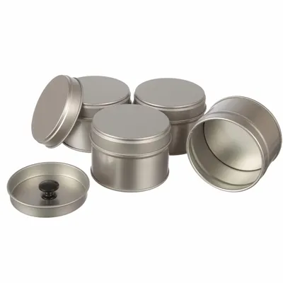 Produktbild von Dosenritter | 4 x aromadichte Gewürzdose / Vorratsdose mit Aromaschutzdeckel, stapelbar aus Metall für 35g Gewürzpulver | 4,5 x 6,3cm (H,ø) | Teedose