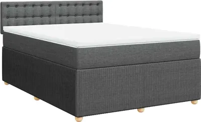 Produktbild von vidaXL Boxspringbett mit Matratze Dunkelgrau 140x190 cm Stoff