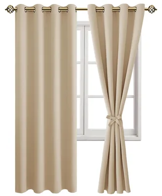 Immagine prodotto di Tende oscuranti con passanti, beige, per soggiorno e camera da letto, 260 x 140 cm