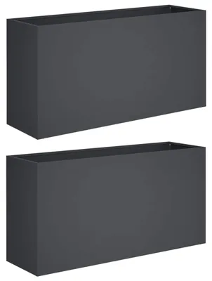 Image de vidaXL Jardinières pour plantes, lot de 2, anthracite, 100 x 30 x 40 cm