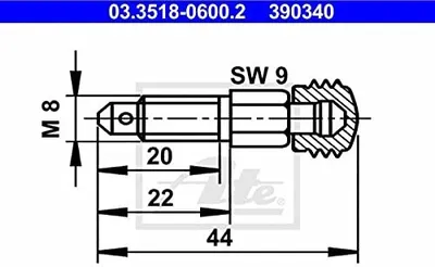 Produktbild von ATE Entlüftungsschraube 03.3518-0600.2 22,0mm