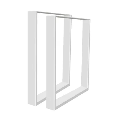 Image de 2 pieds de meuble en métal Pieds de meuble de style industriel pour les tables basses, les armoires de télévision, les tables en bois et autres meubles 60×72cm blanc