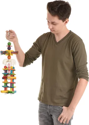 Produktbild von Papageienspielzeug Happy Holzkrake, das Vogelspielzeug für alle Papageien, u.a. Graupapageien, enkopfpapageien, etc. auch für Kakadus
