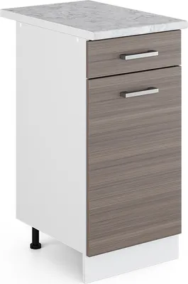 Produktbild von Vicco Küchenunterschrank R-Line, 40 cm , AP Marmor, Grau/Weiß