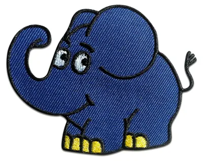 Obrázok produktu pre Elefant Sendung Mit Der Maus Kinder - záplata, nažehľovačka, nažehľovací obrázok, nášivka, nažehľovačka, veľkosť: 7,5 x 5,8 cm