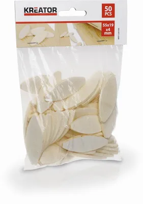 Zdjęcie produktu dla Kołek płaski Kołek szczelinowy Płytki łączące do drewna 50 szt. 55 x 19 x 4 mm Rozmiar 10 - 55 x 19 x 4 mm