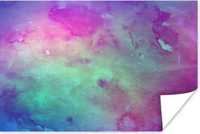 Produktbild von MuchoWow® Poster Aquarell - Grün - Lila 180x120 cm - Fotoplakat