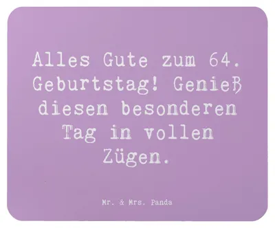 Produktbild von Mr. & Mrs. Panda Mauspad Spruch 64. Geburtstag - Lavendeltraum - Geschenk, Happy Birthday, Mouse Pad, Geburtstagsgeschenk, computer, 64 Jahre, besondere Momente, Mousepad