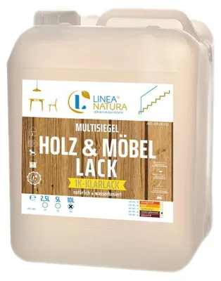 Produktbild von Multisiegel Holz und Möbellack | natürlich | wasserbasiert | Klarlack | 10 L seidenglänzend