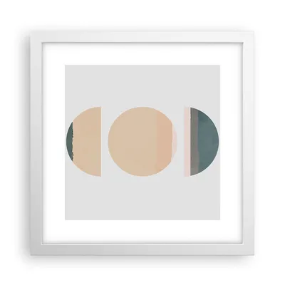 Produktbild von Gerahmtes Poster - Weißer Rahmen - Abstraktion Rad Halbkreis - 30x30 cm - Wand Bild - Wanddeko - Wandbilder - Kunstposter - Wandposter - Bilderrahmen - Bilder - Kunstdruck - Wandbild - P2WAC30x30-4310