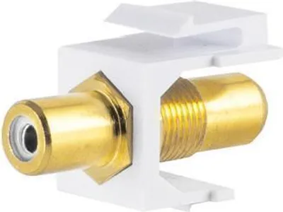 Produktbild von shiverpeaks ®-BASIC-S--Keystone Verbinder Cinch-Buchse vergoldet, weiß (BS08-10065)