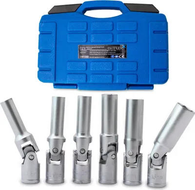 Produktbild von Bituxx Gelenk Glühkerzenschlüssel Satz 6 tlg. 8/9/10/12/14/16mm 3/8 Stecknuss MS-19100
