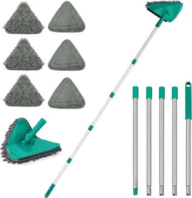 Zdjęcie produktu dla Mop podłogowy JEHONN 200 CM 3 w 1 z 6 wymiennymi nakładkami do okien sufitowych i podłóg