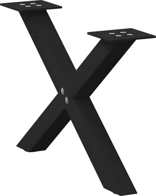 Produktbild von Couchtischbeine X-Form 2 Stk. Schwarz 50x(30-31) cm Stahl