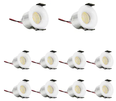 Produktbild von PremiumX 10x LED Mini Spotlight weiß Einbaustrahler 3W 240V Deckenspot