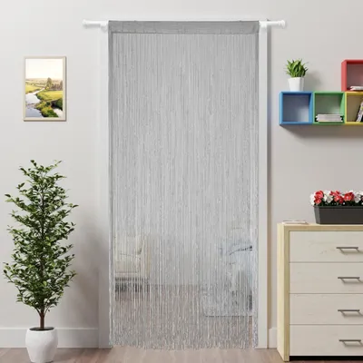 Kordelvorhang Fliegengitter 100x200 cm Grau Raumteiler Insektenschutz