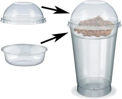 Produktbild von 100x Feinkostbecher für Salat Müsli Joghurt mit Einsatz + Deckel 500 ml