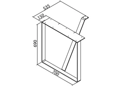 Obrázok produktu pre Podnož pre voľne stojací stôl, podnož, nerezová oceľ, výška 690 mm