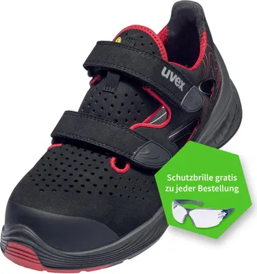Immagine prodotto di uvex 1 G2 sandali S1P nero, rosso larghezza 11 taglia 46