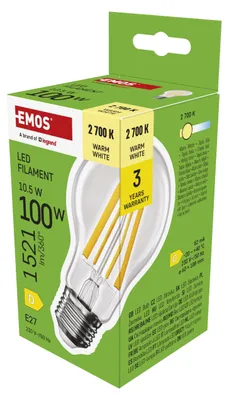 Zdjęcie produktu dla Emos Led Flm A60 10,5W(100W) 1521Lm E27 Ww