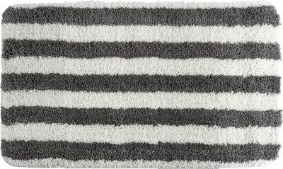 Zdjęcie produktu dla MSV Dywanik łazienkowy Dywanik łazienkowy Dywanik prysznicowy Mikrofibra Wysoki włos Puszysty 50x80 cm – biały/szary