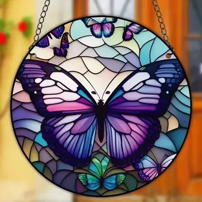 Produktbild von Sonnenfänger - Majestätischer Schmetterling im Buntglas KP31516