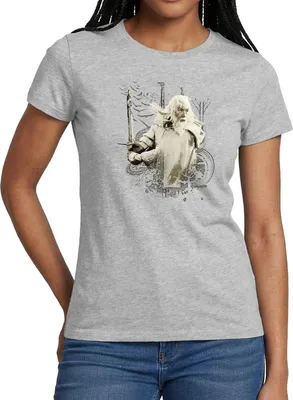 Produktbild von Spreadshirt Der Herr Der Ringe Gandalf Mit Schwert Glamdring Frauen T-Shirt, L, Grau meliert