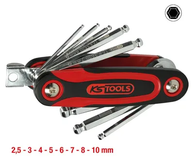 Produktbild von KS Tools 158.3520, Steckschlüssel-Set, Schwarz, Rot, Chrom-Vanadium-Stahl, DIN ISO 2936, 440 g