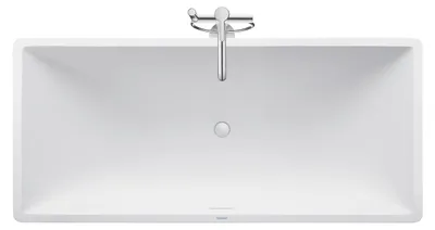 Immagine prodotto di Duravit DuraSquare Baignoire en pose libre, 2 pentes de dos, avec garniture d'écoulement, 1850x850mm, blanc mat, 700430000000000, 700430000000000