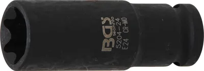 Immagine prodotto di BGS Chiave a bussola Profilo E, attacco quadro profondo 12,5 mm (1/2") SW E24 mm - 5204-24