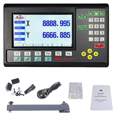 Produktbild von 2-Achsen LCD DRO Set, hochgenaue Messung, Mehrsprachige Unterstützung, Nur GCS909-2 DRO
